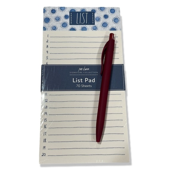 Rae Dunn Signature List Pad Indigo Circles - Picture 1 of 4